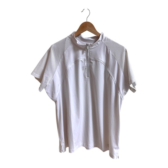 Tail White Mock Neck Vented Sleeve 1/4 Zip Womens Size XXL Golf Shirt Activewear - Picture 1 of 14